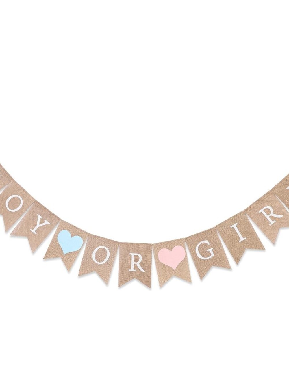 Boy or Girl Burlap Banner - Rustic Gender Reveal Banner, Baby Shower Decorations